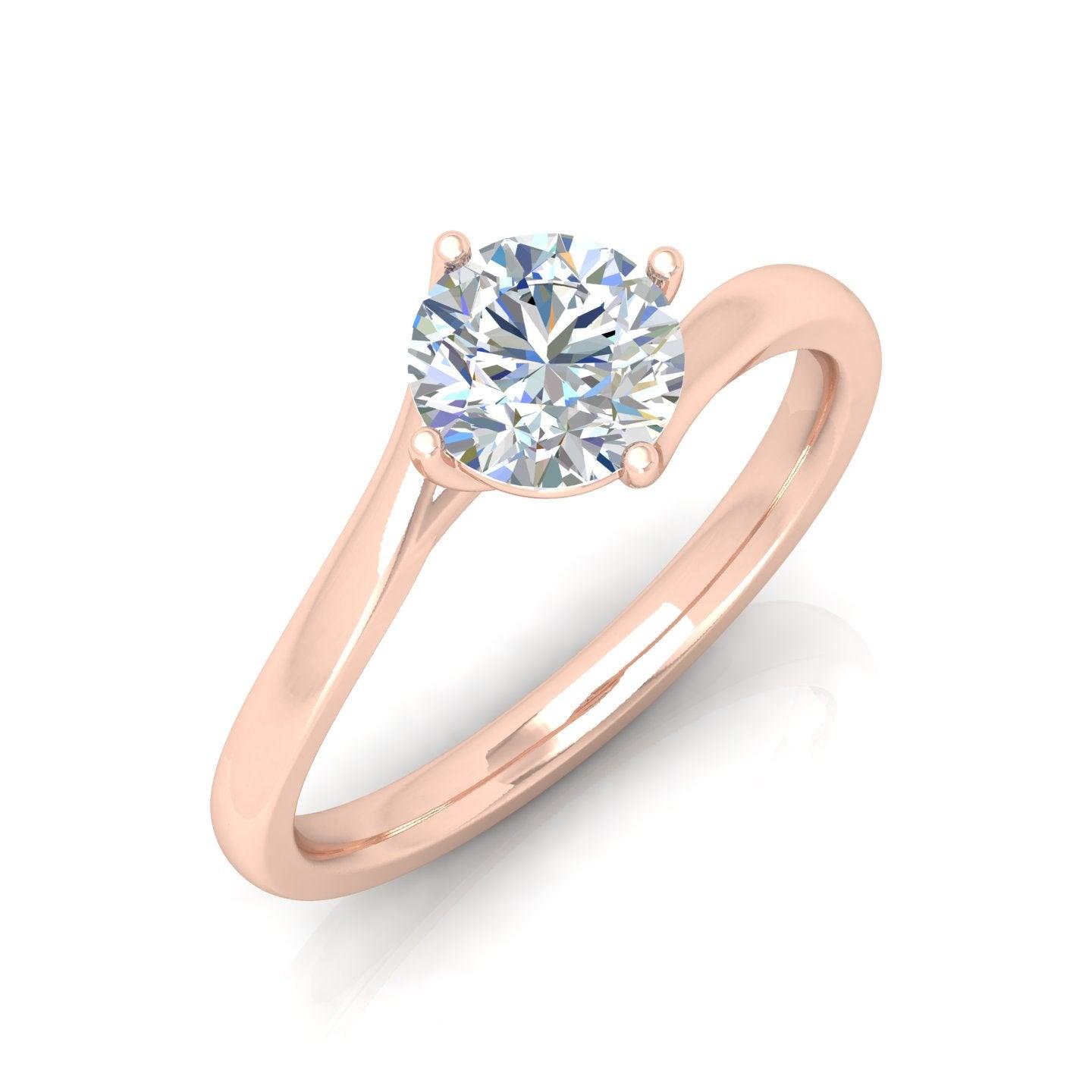IGI Certified 1.00CT D/VS Classic Round Diamond Solitaire Engagement Ring In 18k Gold