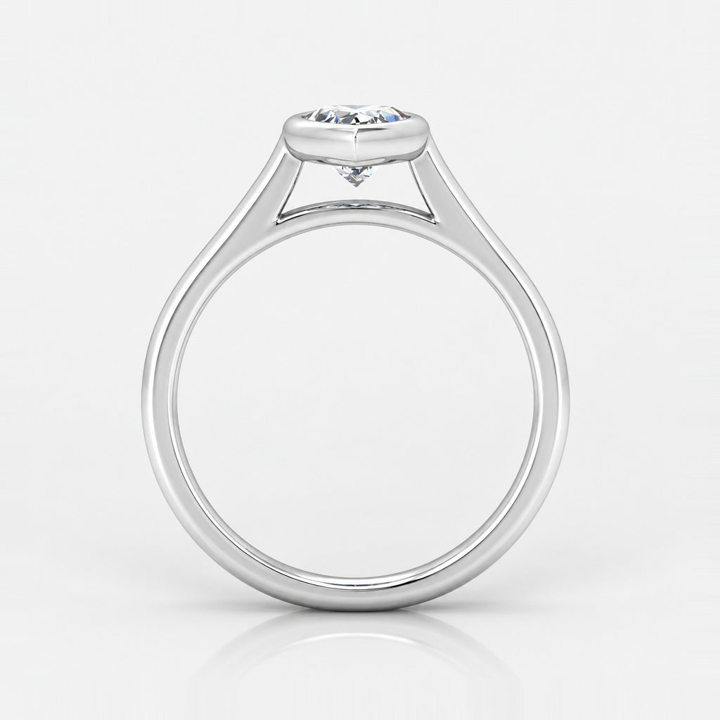 Marquise Diamond Bezel Set 2.00Ct IGI Certified Solitaire Engagement Ring in Gold & Platinum