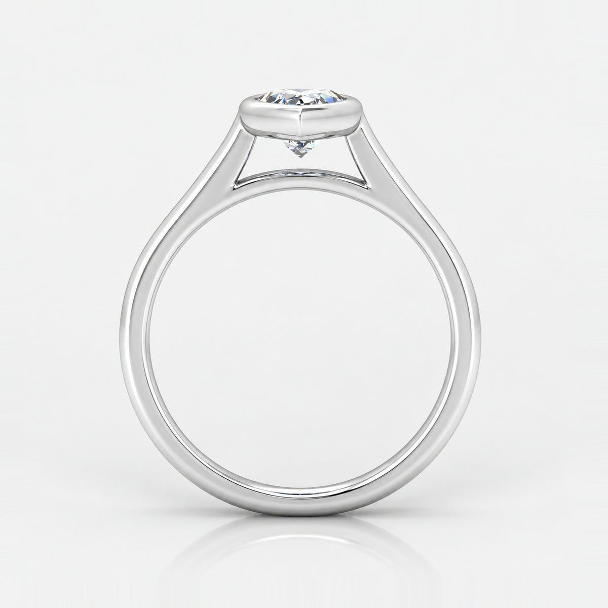 Marquise Diamond Bezel Set 2.00Ct IGI Certified Solitaire Engagement Ring in Gold & Platinum
