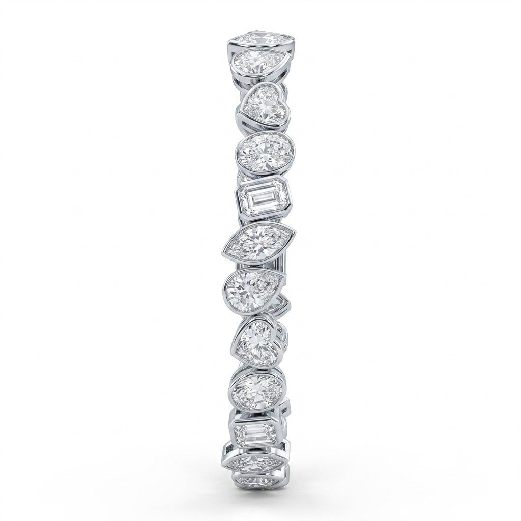 10.00 Carat D/VS Lab Grown Mixed Shape Diamond Tennis Bracelet
