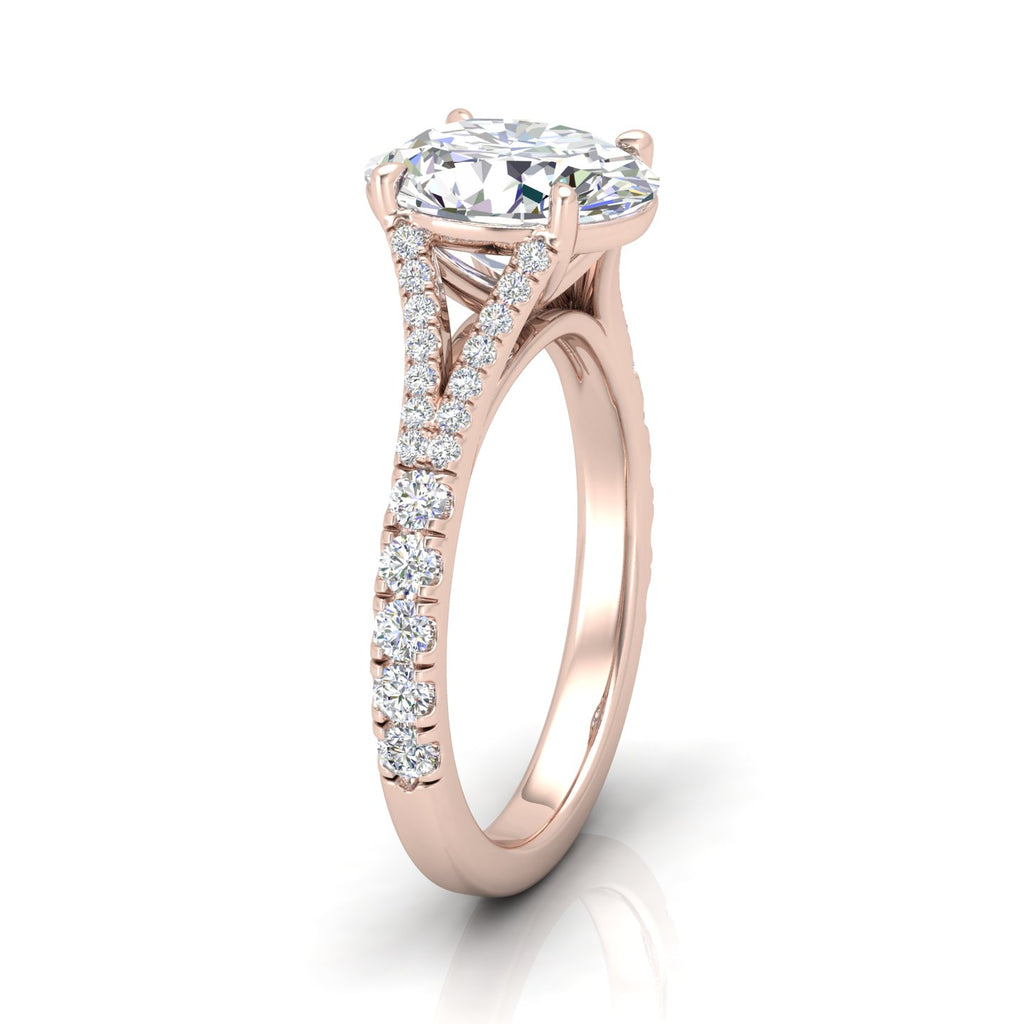 Julie Oval Diamond Split Shank Engagement Ring