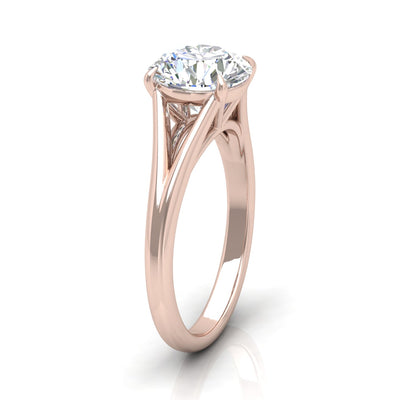 Classic Round Diamond Split Shank Solitaire Engagement Ring