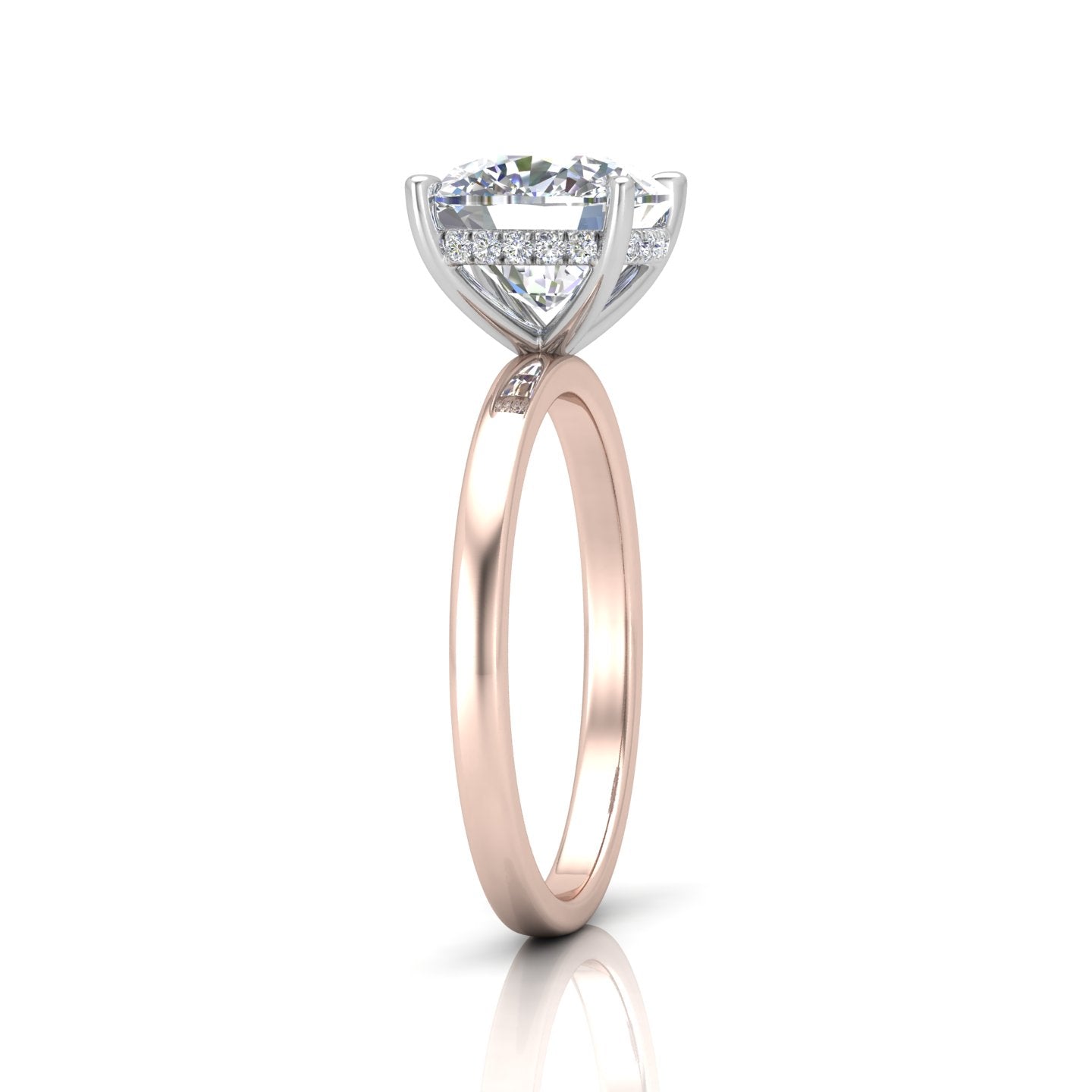 Classic Solitaire Hidden Halo Engagement Ring