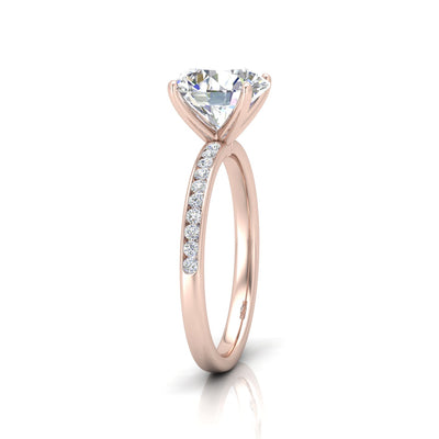 Channel Set Round Diamond Engagement Ring