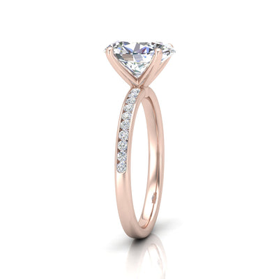 Channel Set Oval Diamond Engagement Ring