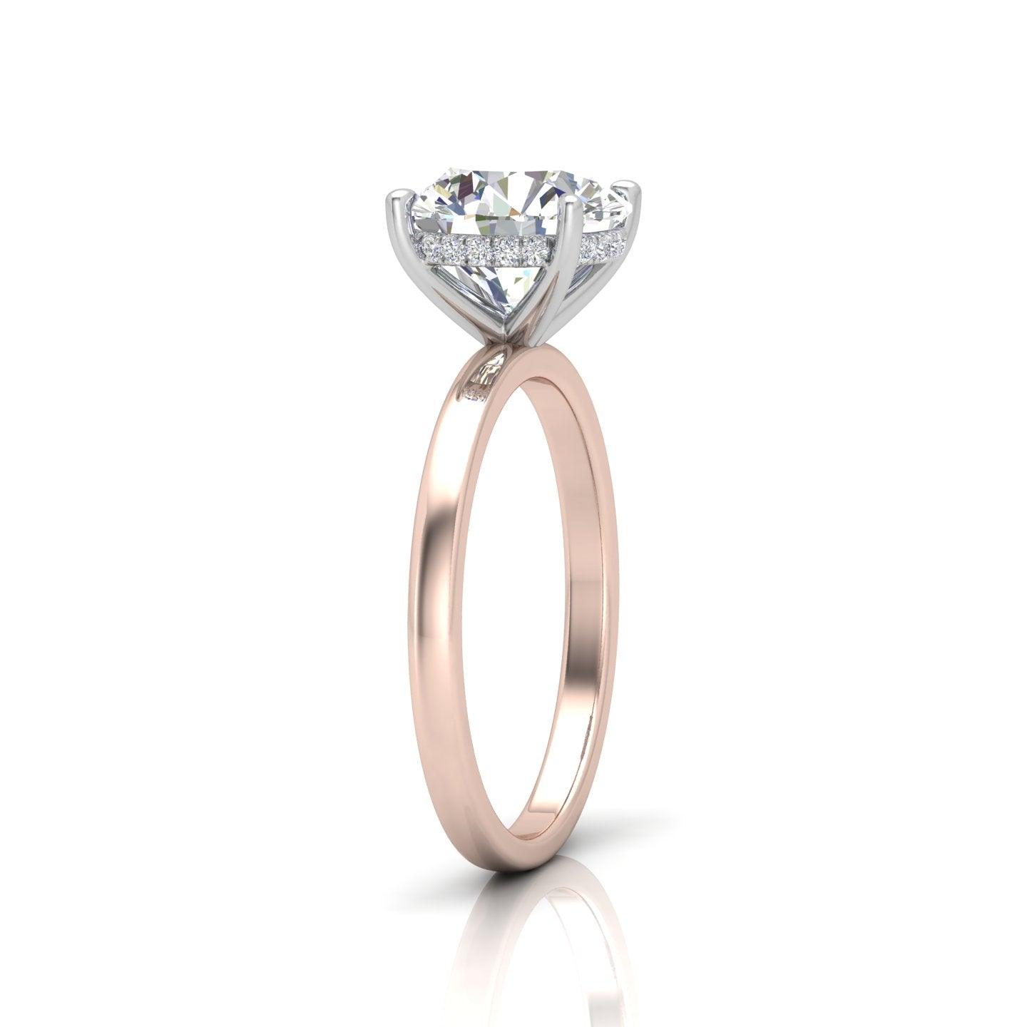Classic Solitaire Hidden Halo Engagement Ring