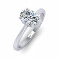 2.00 Carat D/VS Lab Grown Oval Diamond Hidden Halo Engagement Ring In Platinum