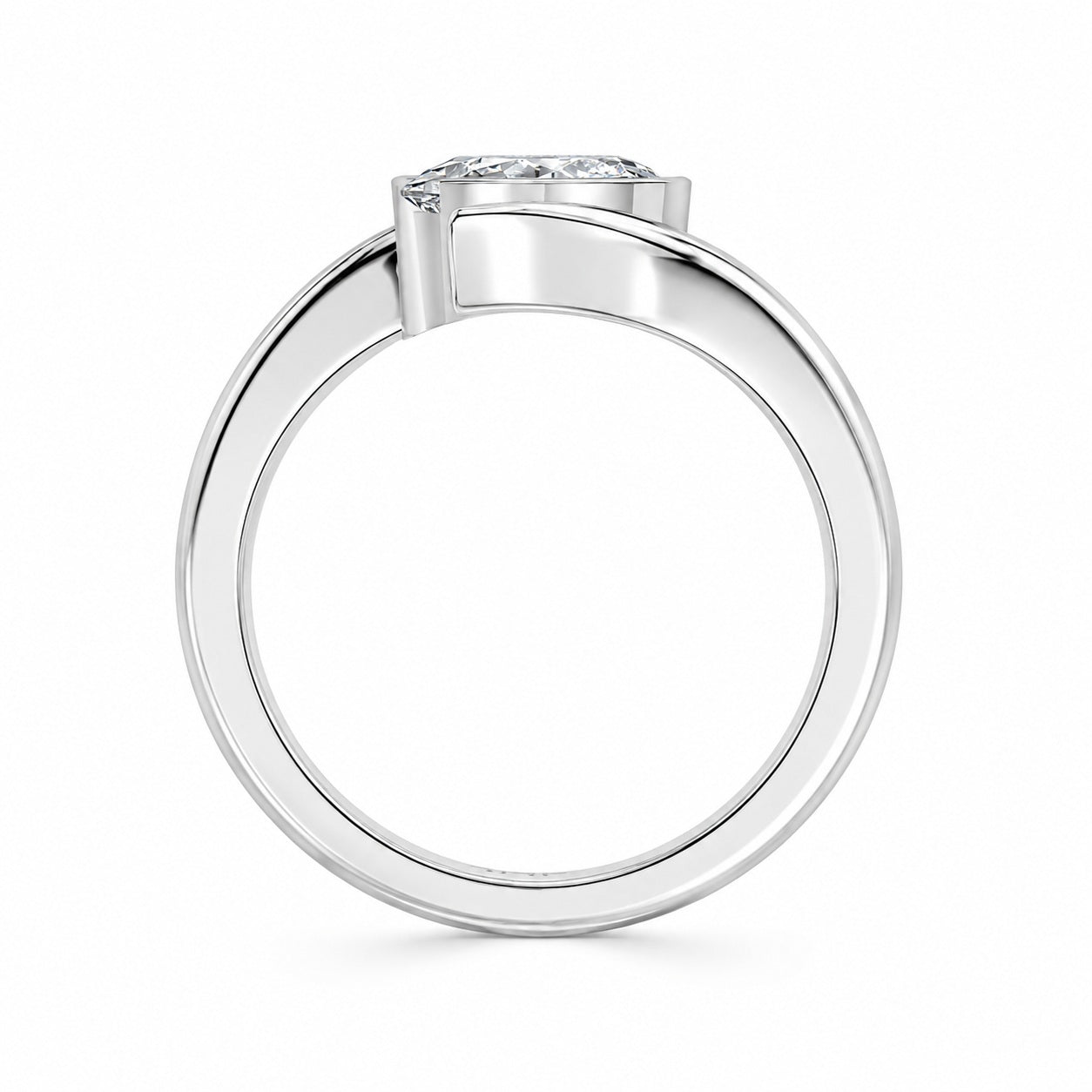 IGI Certified Oval Lab Grown Diamond Solitaire Bypass Engagement Ring