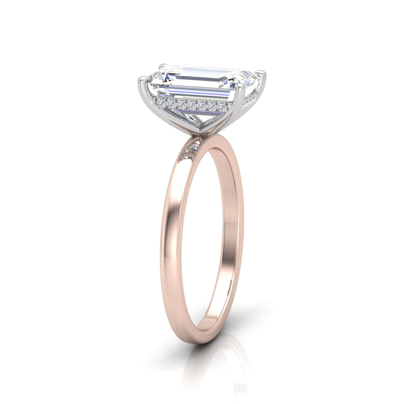 Classic Solitaire Hidden Halo Engagement Ring