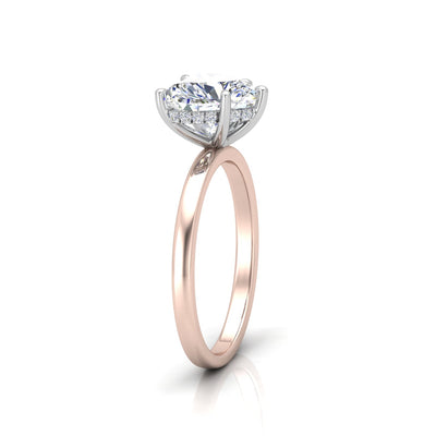 Classic Solitaire Hidden Halo Engagement Ring