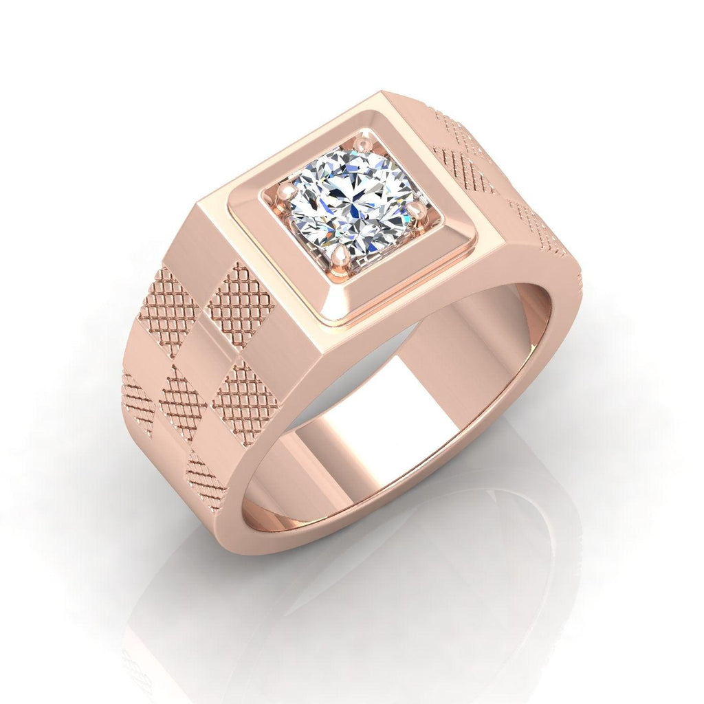 Certified E/VS 1.00Ct Round Diamond Solitaire Engagement Ring For Him