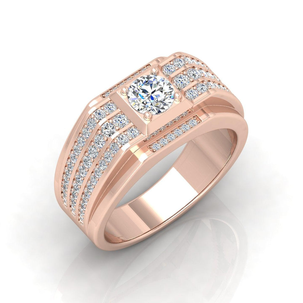 Certified 1.50ct Round Diamond Solitaire with Accents Engagement Ring for Him