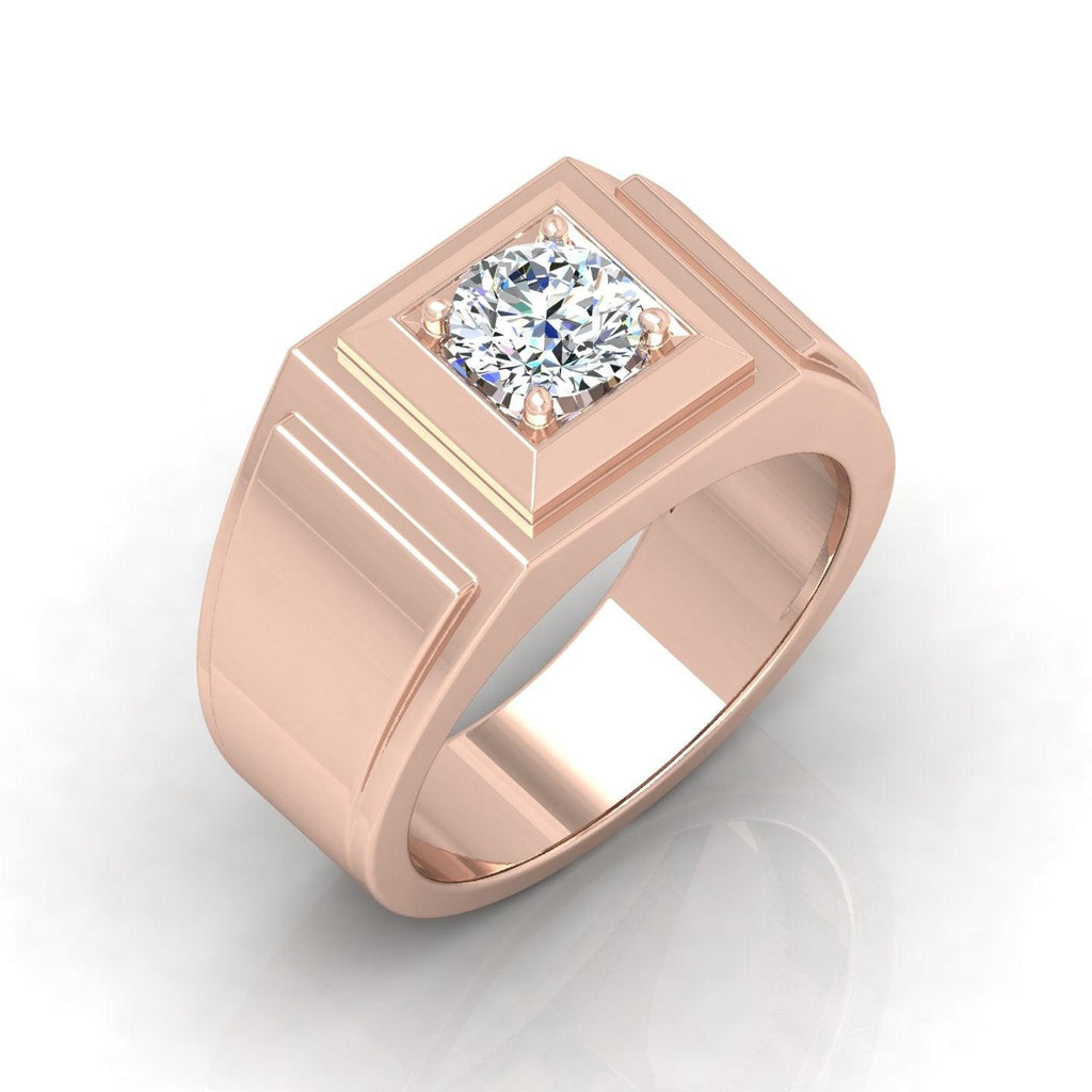 Certified E/VS 1.00Ct Round Diamond Solitaire Engagement Ring For Him