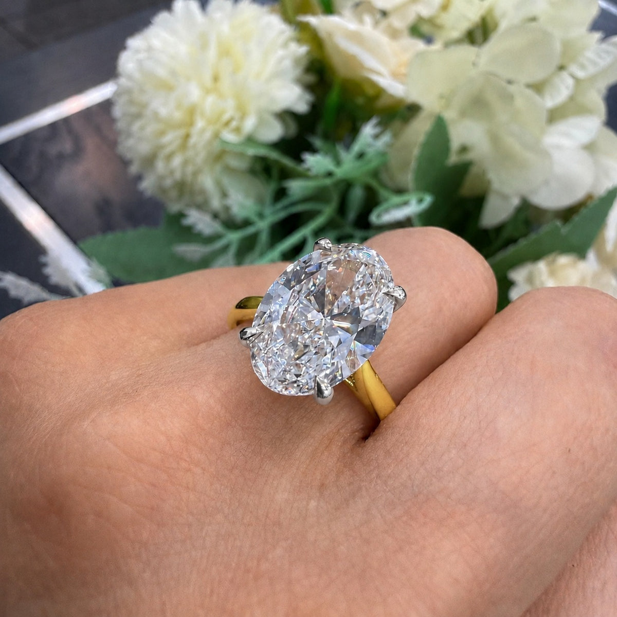 3.00 CT IGI Lab Oval Diamond Solitaire Engagement Ring - E/VS