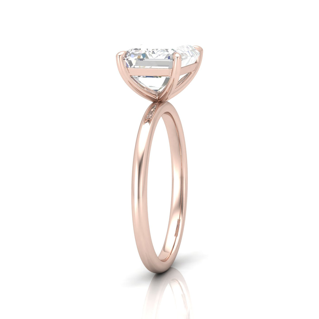 Classic East-West Solitaire Engagement Ring - Emerald
