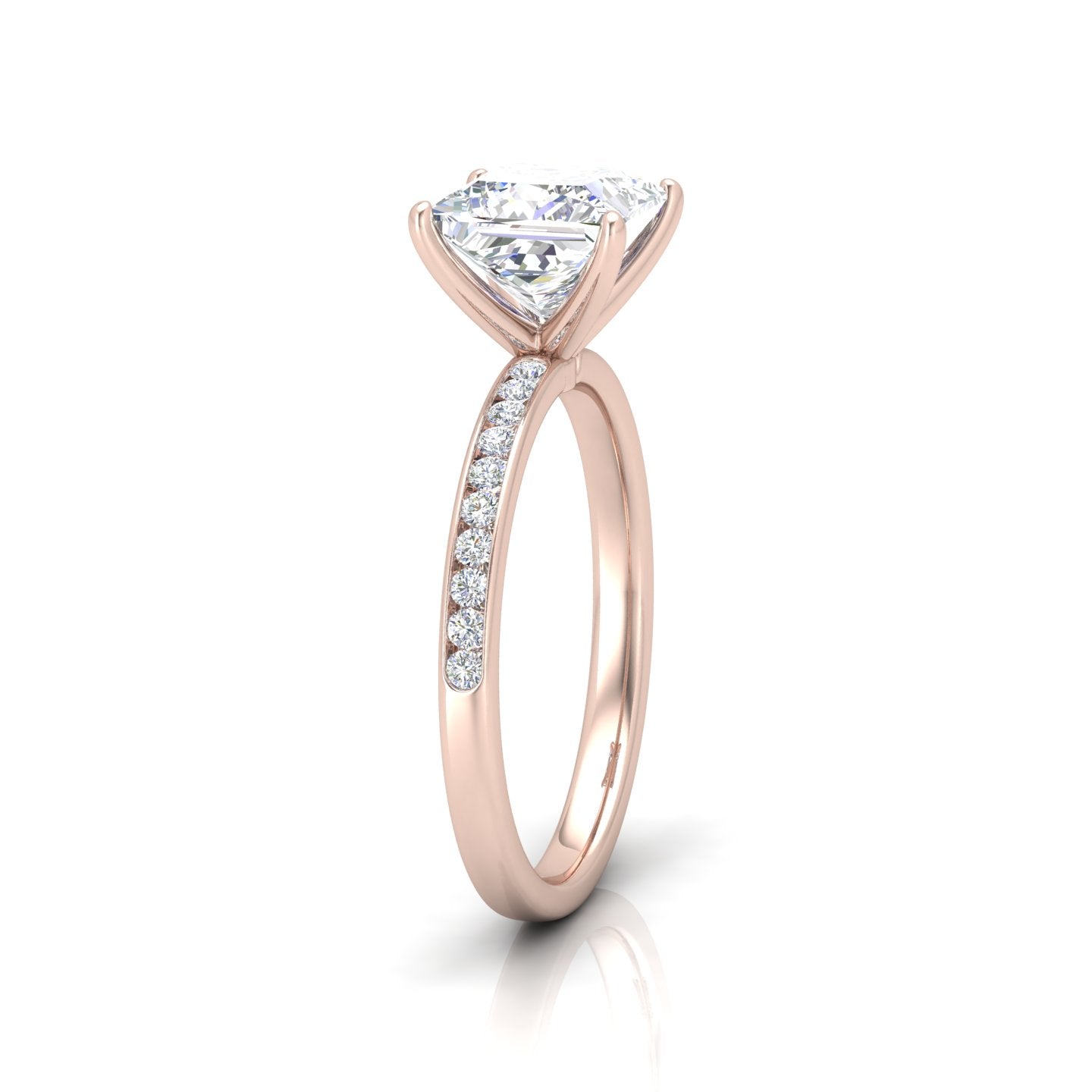 Channel Set Princess Diamond Engagement Ring
