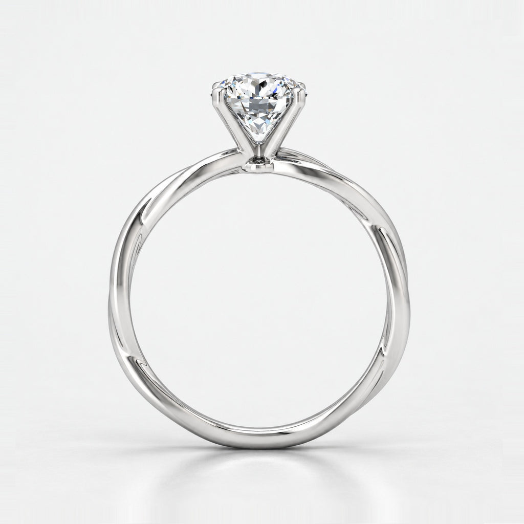 IGI Certified 2.00Ct Romantic Diamond Floral Asymmetrical Twist Engagement Ring in Gold & Platinum