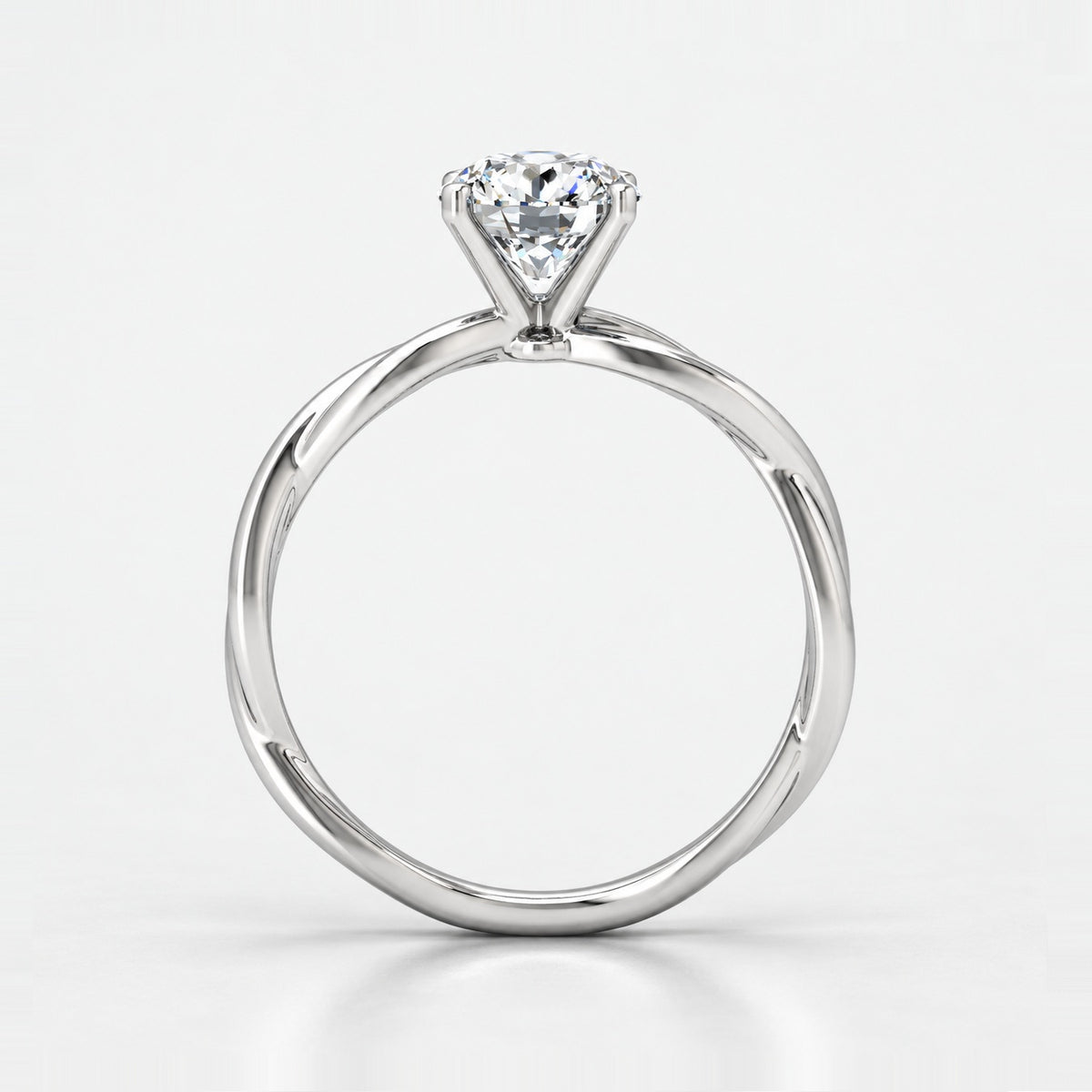 IGI Certified 2.00Ct Romantic Diamond Floral Asymmetrical Twist Engagement Ring in Gold & Platinum