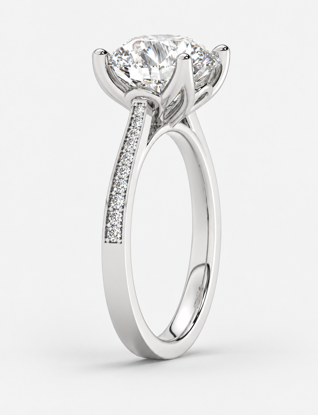 5.15CT Lab Grown Solitaire Round Diamond Engagement Ring Platinum