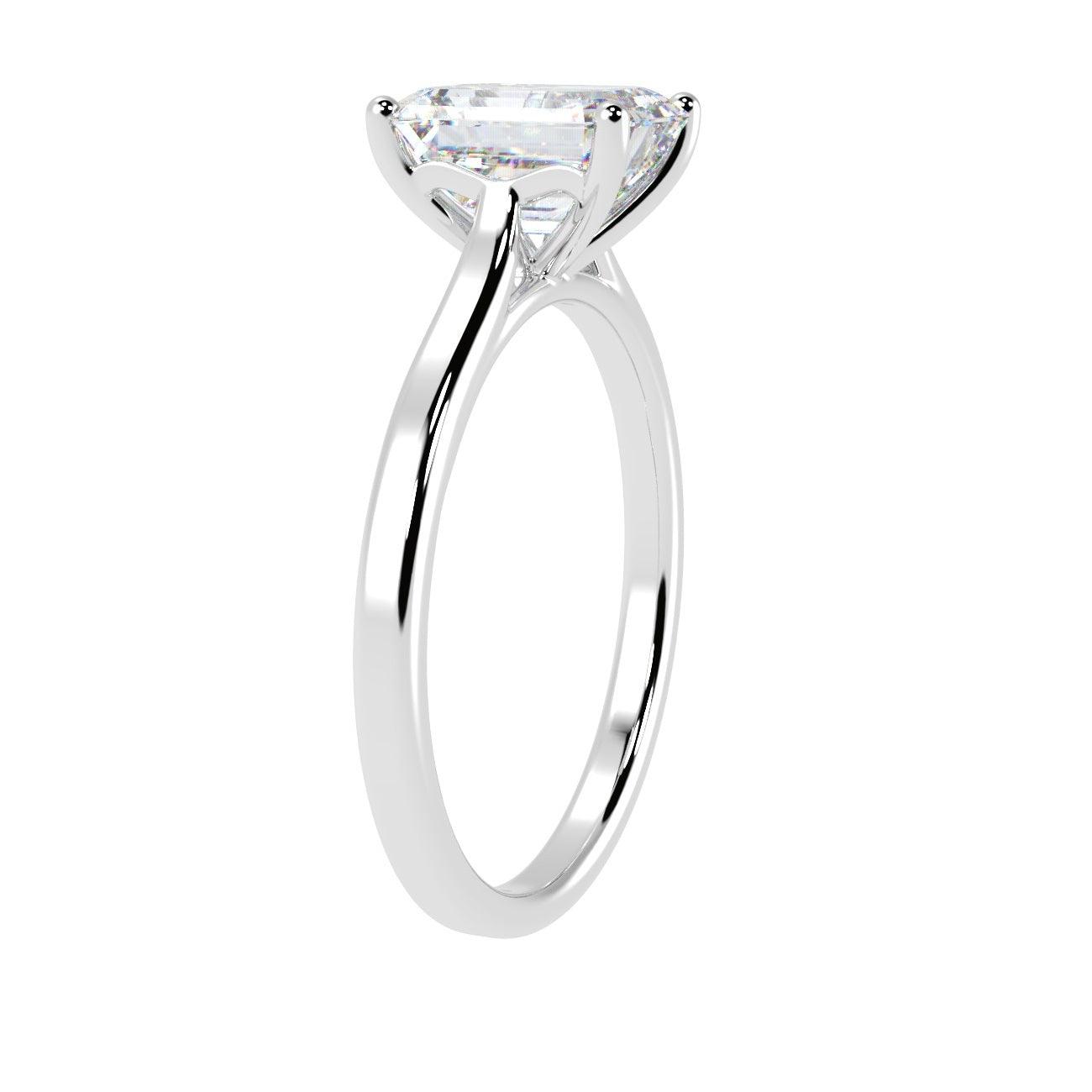 Best Offer ! F/VS 5.00 Ct Emerald Lab Diamond Solitaire Ring in Platinum