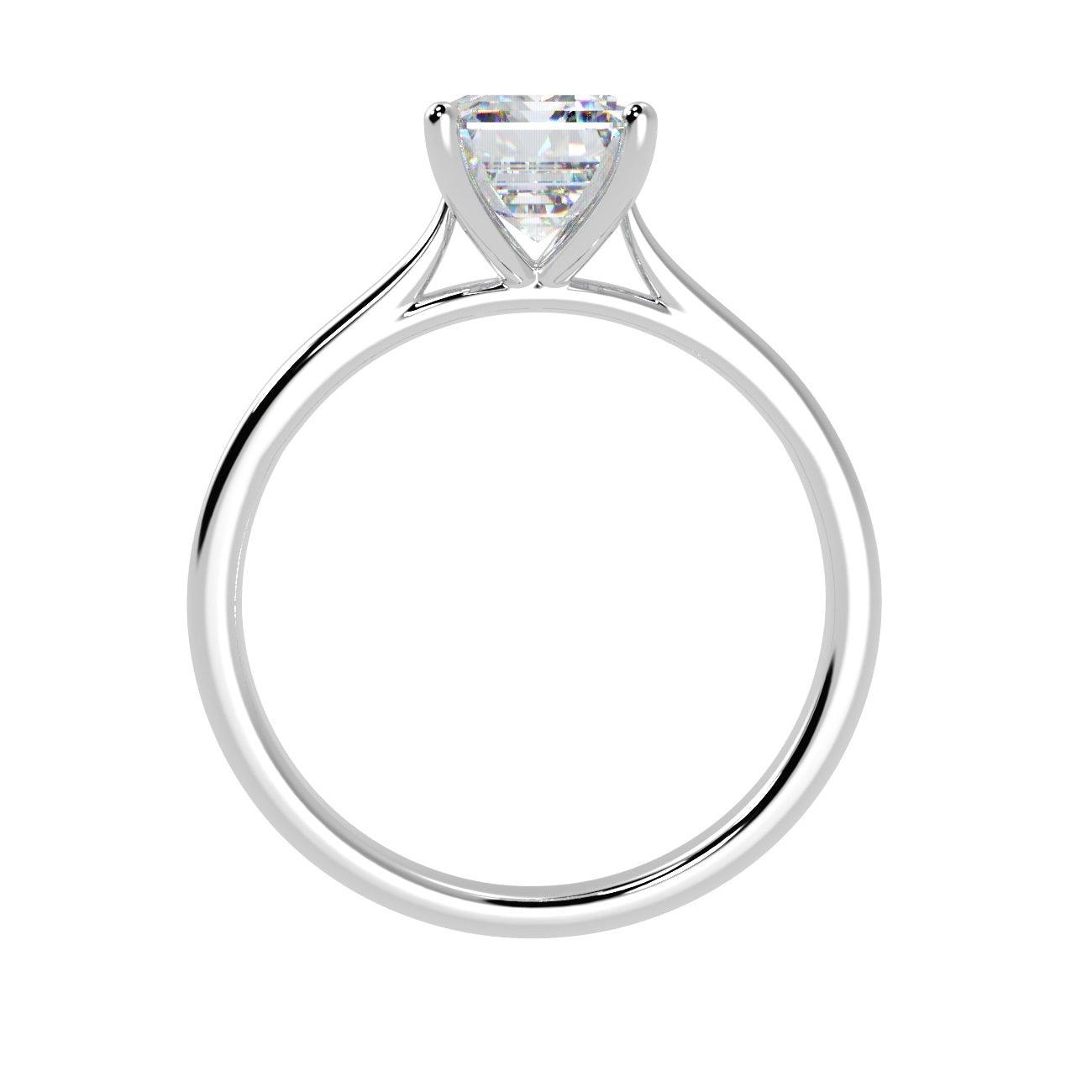 Clearance ! E/VS Emerald Lab Diamond Solitaire Ring in Platinum