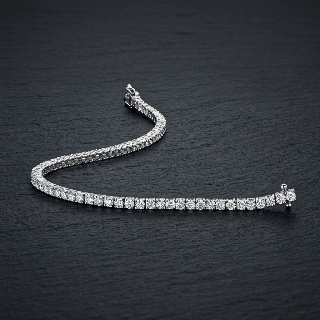 D/VVS Round Diamonds Tennis Bracelet In Platinum (3.00-10.00 CT)