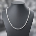 30Ct Round Lab Diamond Tennis Necklace in 9K Gold - D/VS