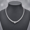 D/VS 30Carat Lab Diamond Graduated Necklace in Hallmarked 18k White Gold 36 Grams