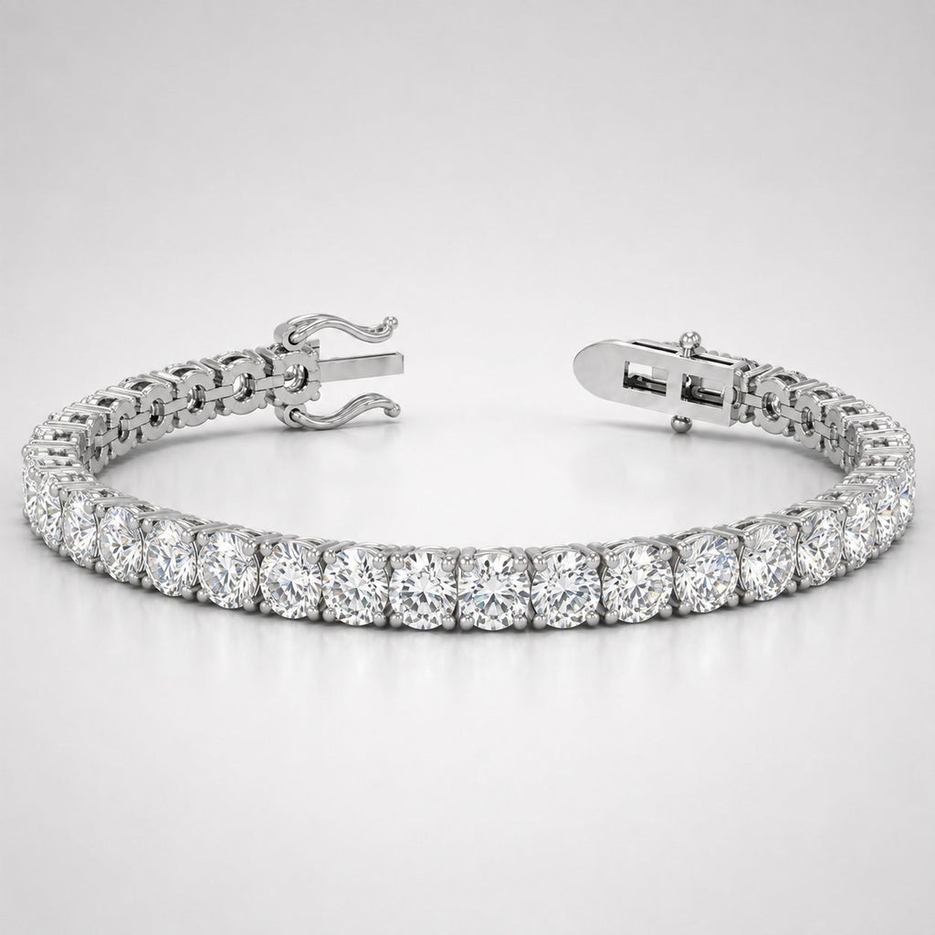 30.00ct Round Diamond Tennis Bracelet - Platinum