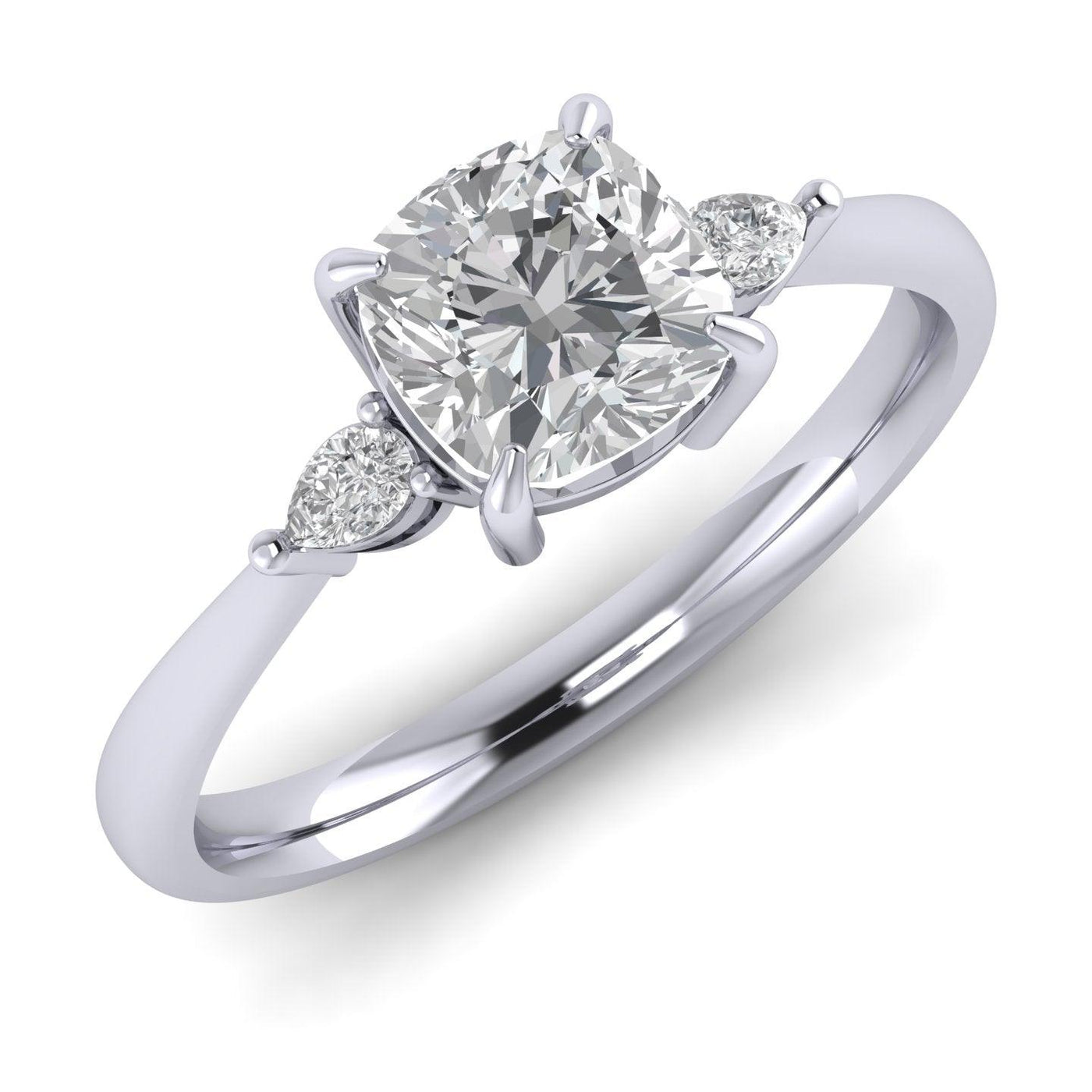 IGI Certified Cushion Diamond Engagement Ring Platinum 2.25Ct F/VS