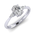 4.50Ct IGI Certified Oval Diamond Trilogy Engagement Ring in Platinum