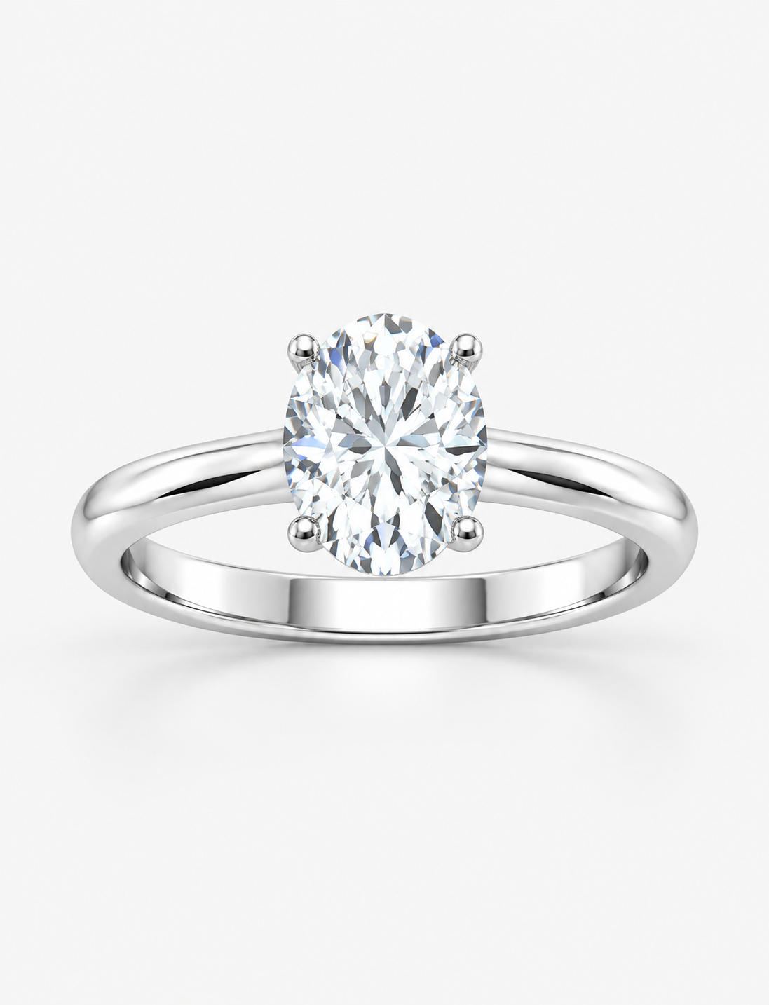 IGI Certified Oval Diamond Solitaire Engagement Ring in Gold & Platinum