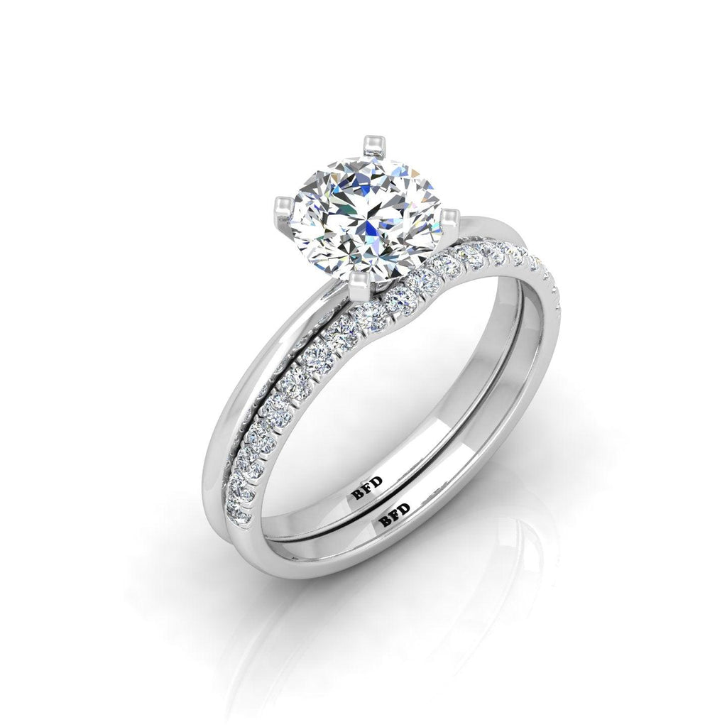 Certified Round Diamond Solitaire Ring With Matching Band 1.50Carat E/VS