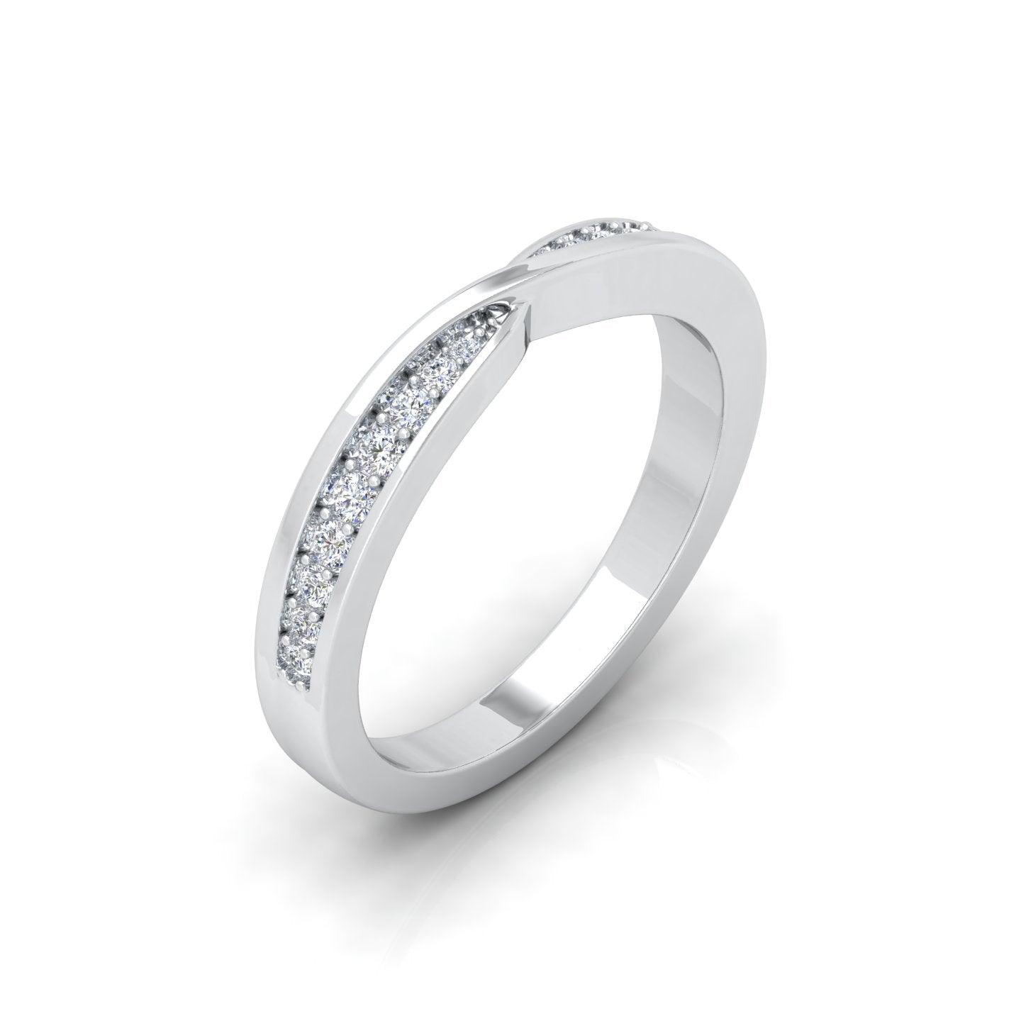 0.25 Carat D/VS Round Diamond Twisted Shank Designer Half Eternity Wedding Ring - amadadiamonds