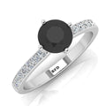 AAA Black & White Diamond Solitaire engagement Ring - 1.20 Carat