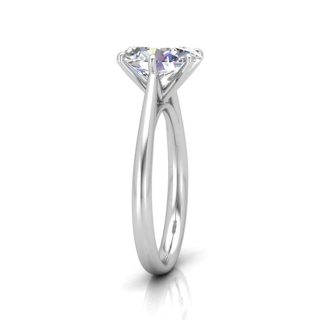 Oval Diamond Cathedral Solitaire Ring