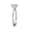 Oval Diamond Cathedral Solitaire Ring
