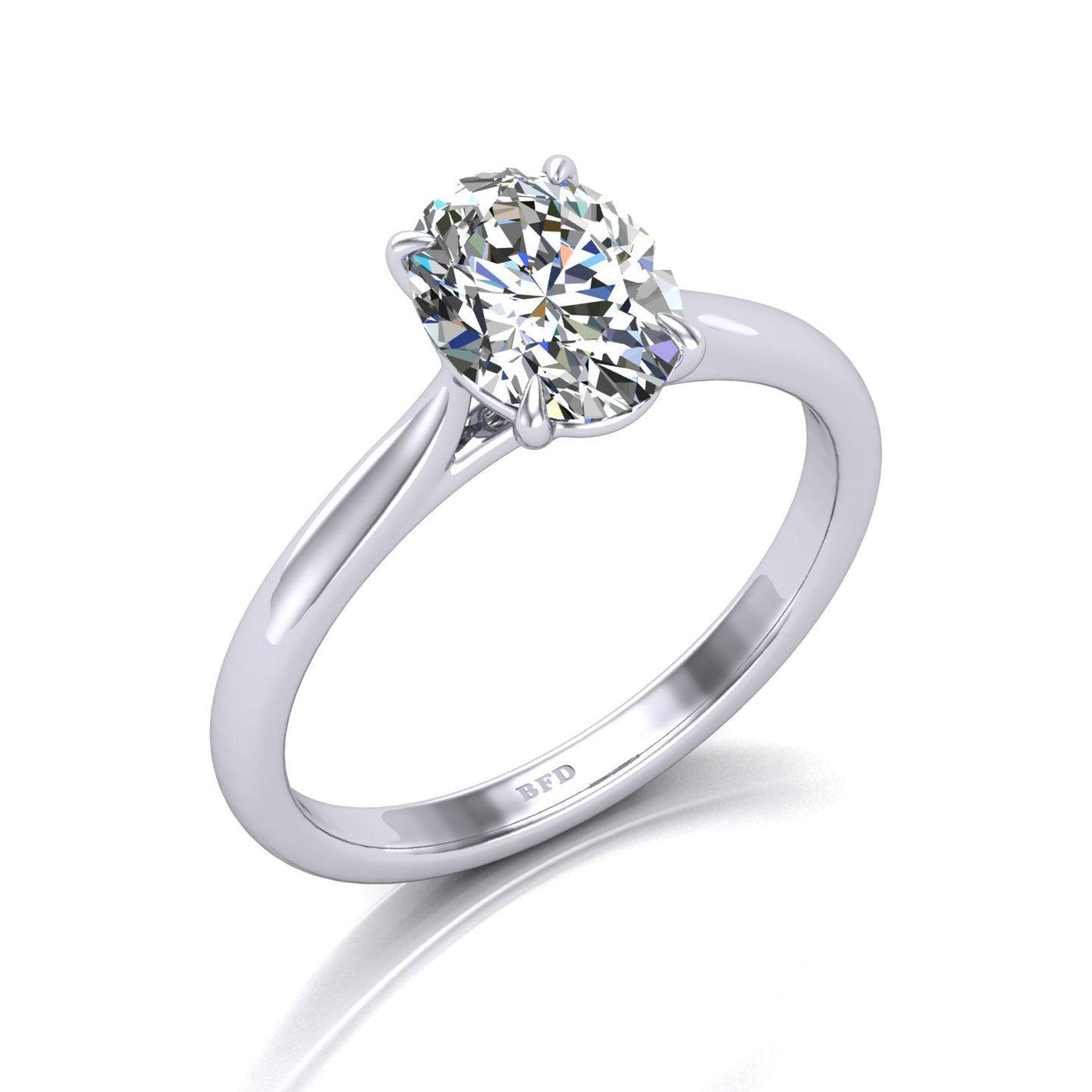 Clearance F/VS 4.00Ct Huge Oval Diamond Engagement Ring in Platinum 	(stone size 13.8 x 8.5mm)