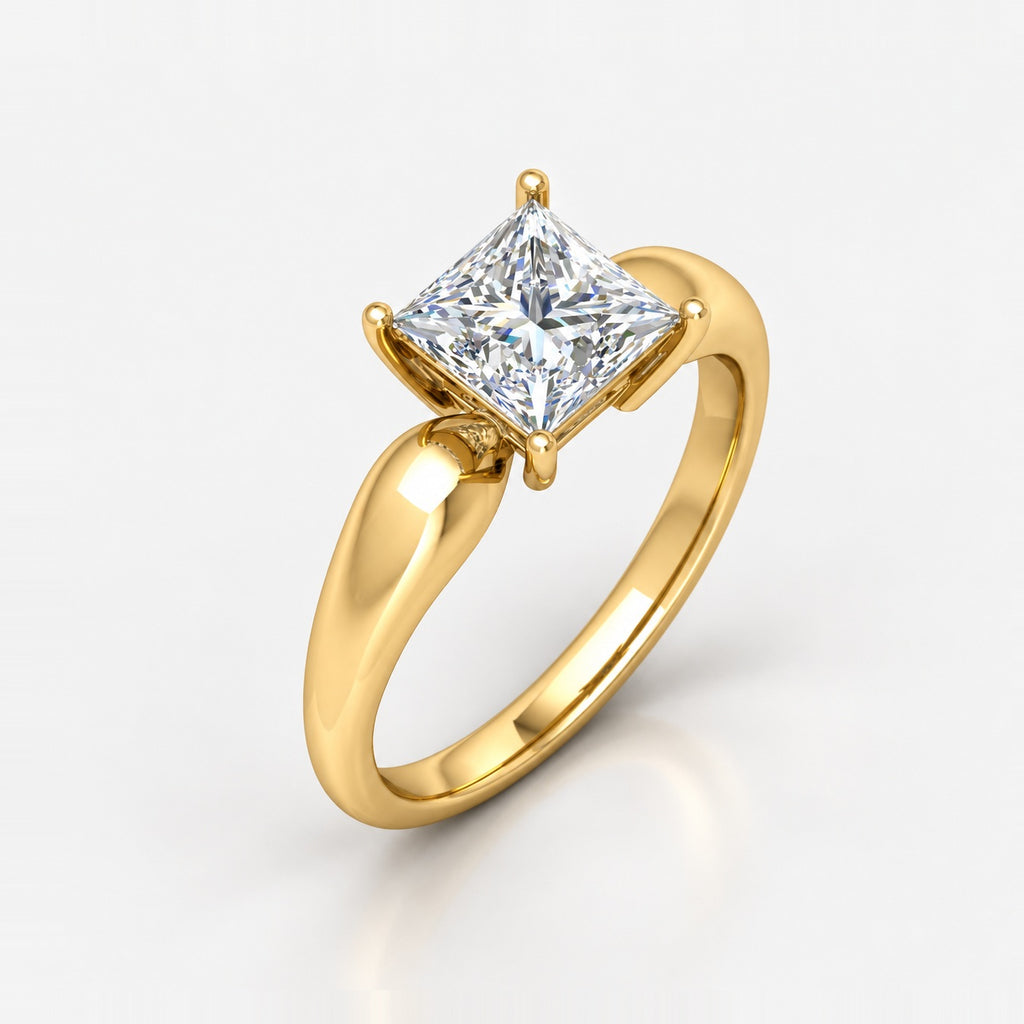 2.00Ct Solitaire Engagement Women's Ring Princess Diamond IGI Certified in Gold & Platinum