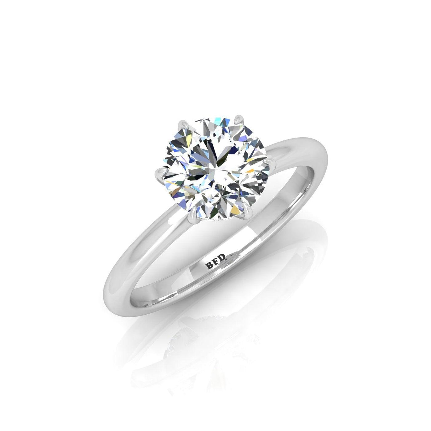 Certified Classic Round Diamond Hidden Halo Engagement Ring