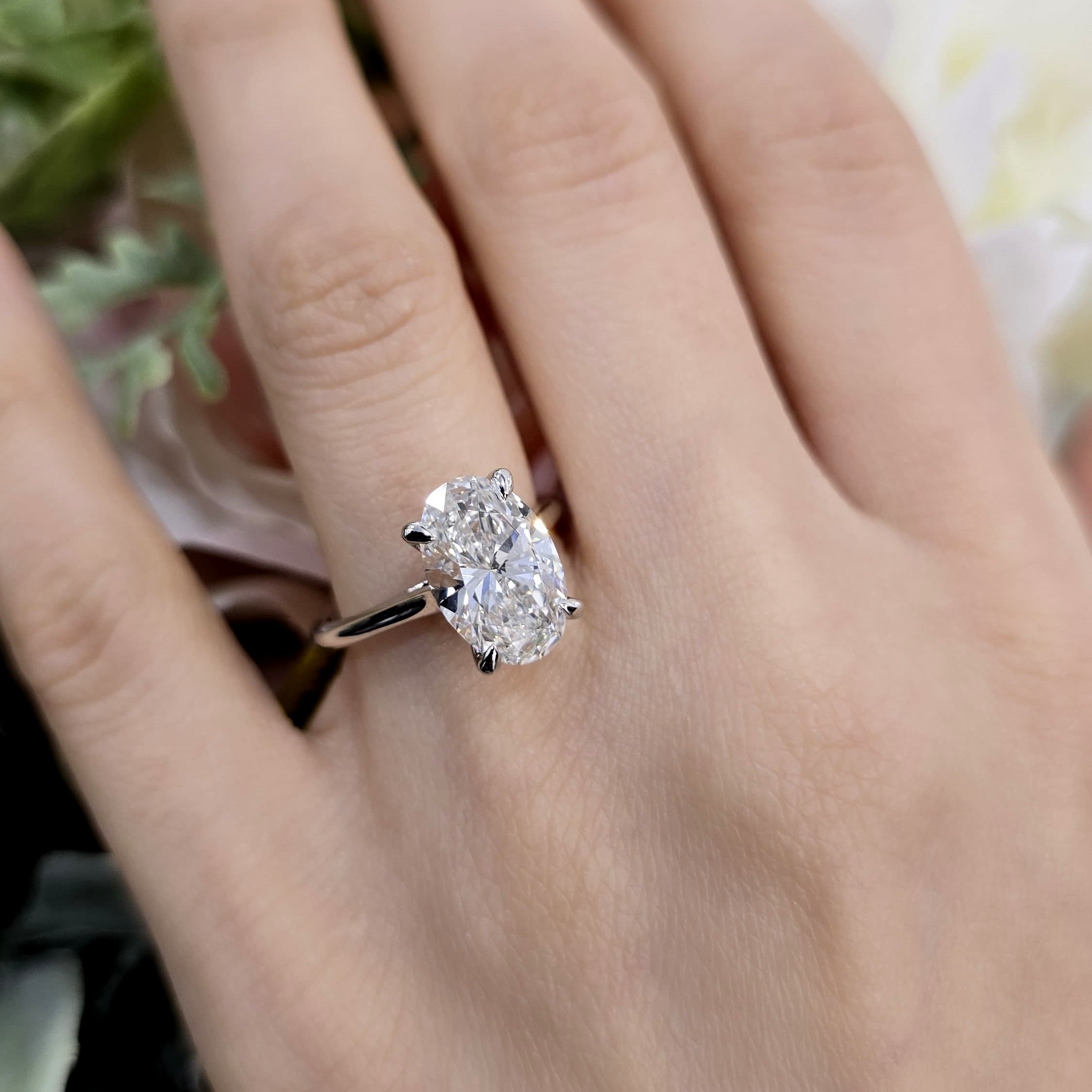 Clearance! 3.10CT IGI Certified Lab Grown Oval Diamond Solitaire Engagement Ring – Platinum