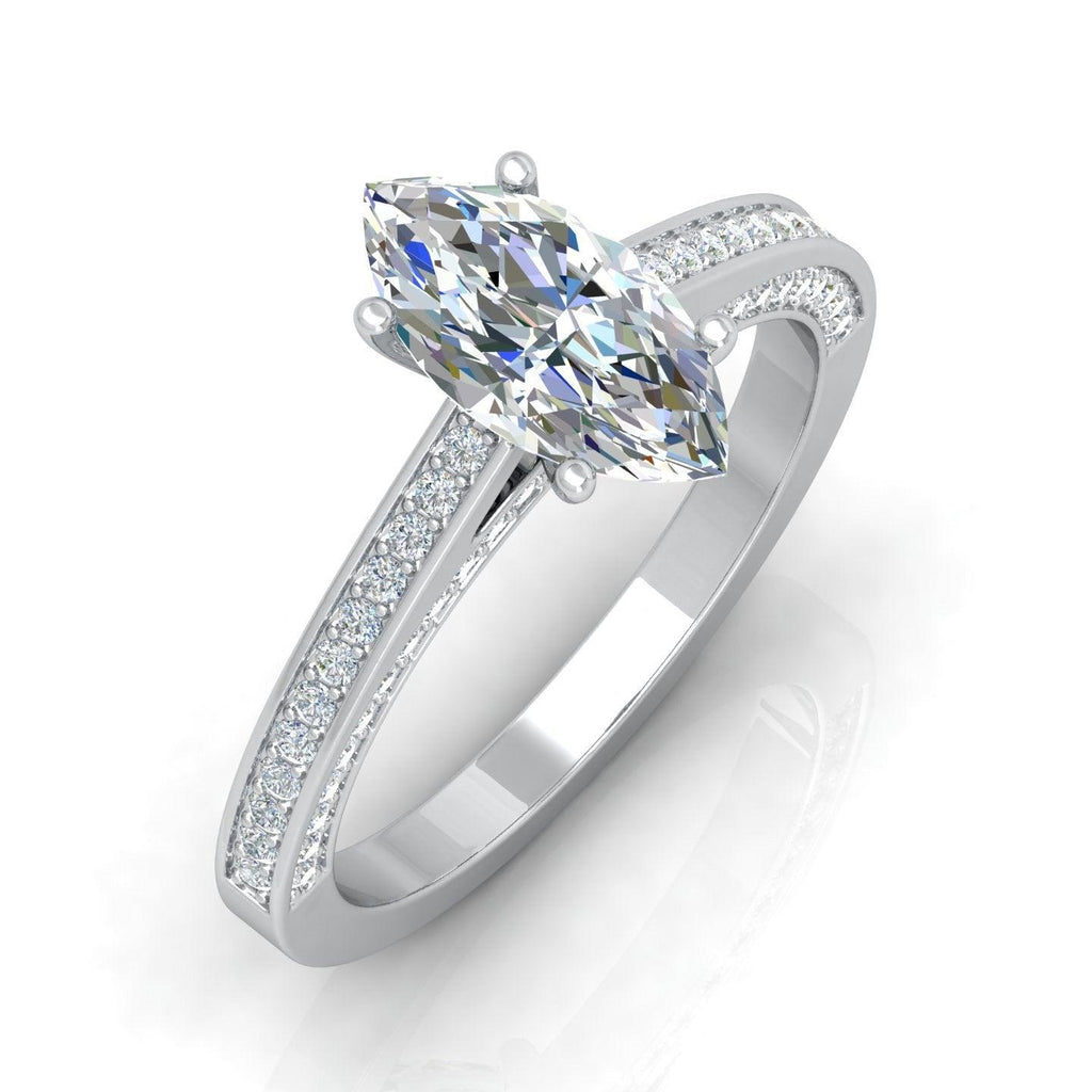Certified Marquise Diamond Engagement Ring 2.00Carat E/VS