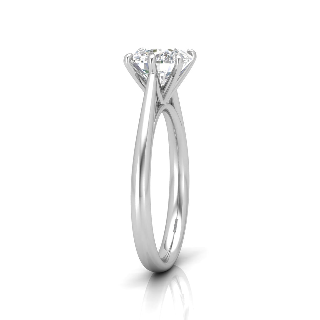 Cushion Diamond Cathedral Solitaire Ring