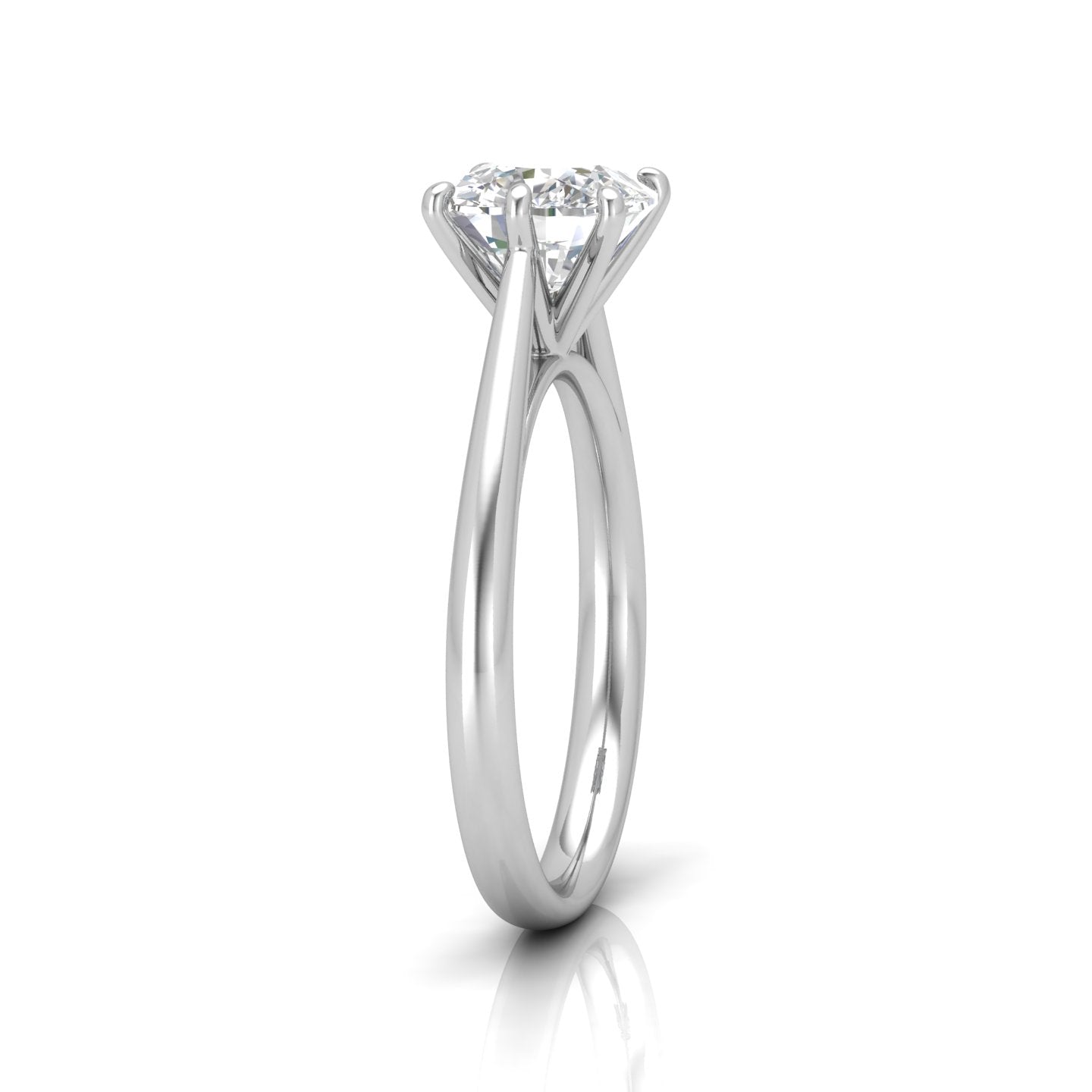 Cushion Diamond Cathedral Solitaire Ring