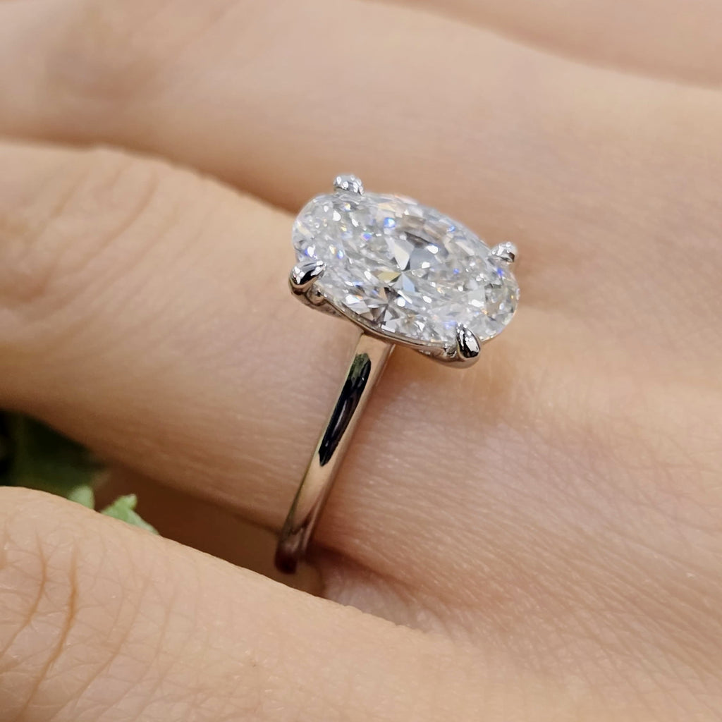 Clearance! 3.10CT IGI Certified Lab Grown Oval Diamond Solitaire Engagement Ring – Platinum