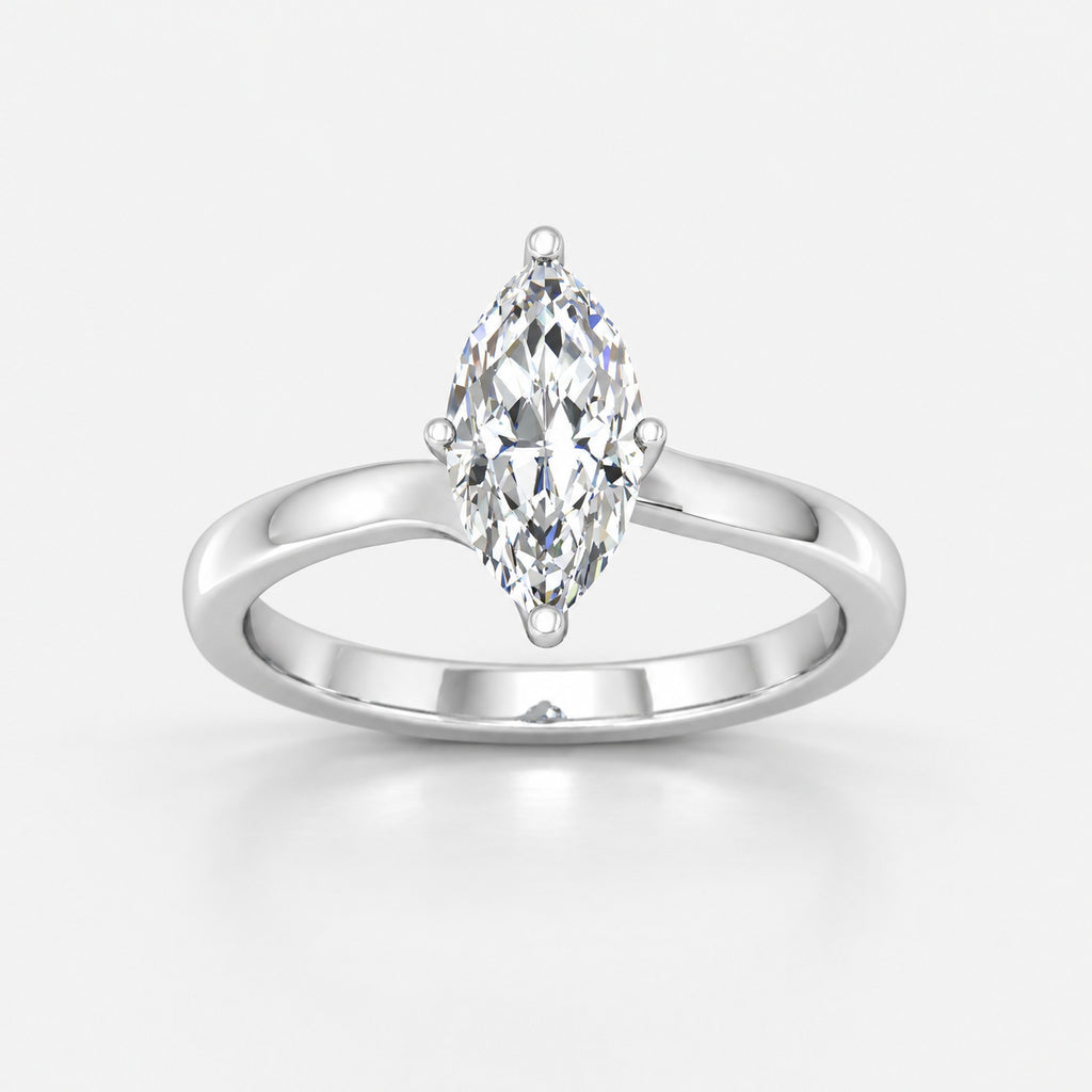 Solitaire Engagement Ring Marquise Diamond 2.00Ct IGI Certified in Gold & Platinum
