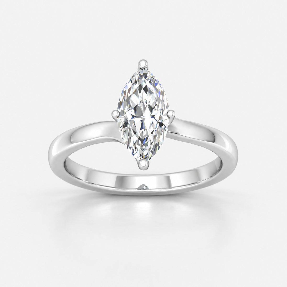 Solitaire Engagement Ring Marquise Diamond 2.00Ct IGI Certified in Gold & Platinum