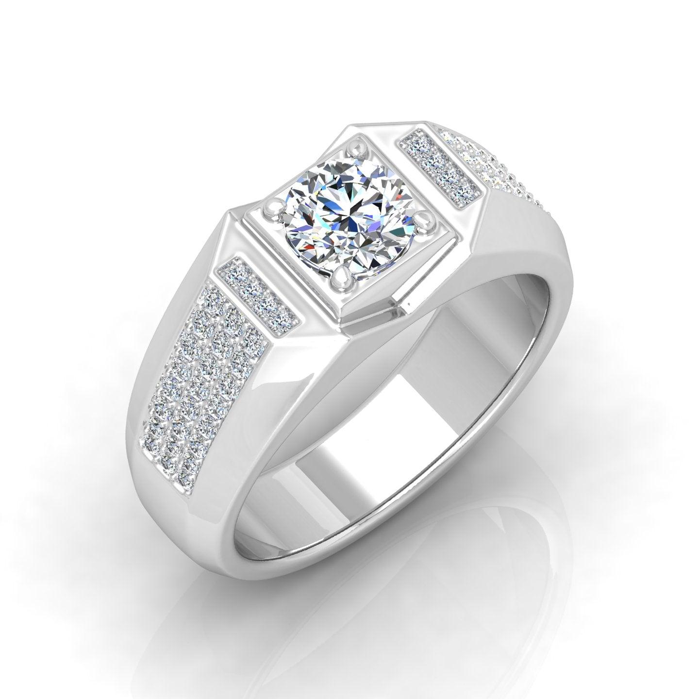 CERTIFIED F/VS 1.50CT ROUND DIAMOND SOLITAIRE WITH ACCENTS ENGAGEMENT RING FOR HIM