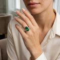 IGI Certified 12.00ct Fancy Vivid Green Pear Diamond Trilogy Ring in Platinum