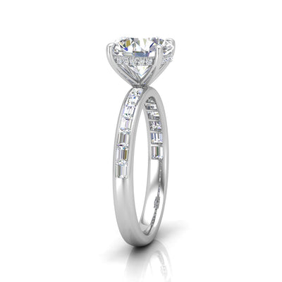 Classic Hidden Halo Channel Set Engagement Ring - Round